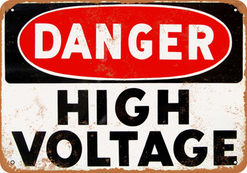 Danger High Voltage - Metal Sign