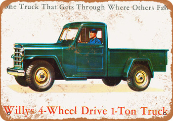 1953 Willys 1-Ton Truck - Metal Sign