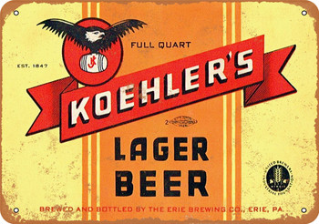 Koehler's Lager Beer - Metal Sign