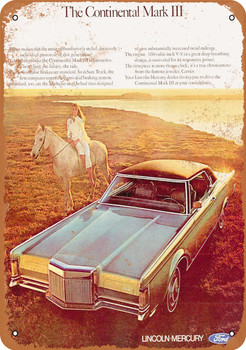 1970 Lincoln Continental Mark III - Metal Sign