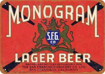 Monogram Beer - Metal Sign