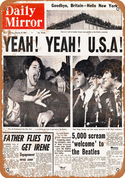 1964 Beatles Invade New York - Metal Sign