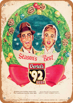 Oertels Beer for Christmas - Metal Sign