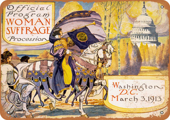 1913 Suffrage Procession Washington D.C. - Metal Sign