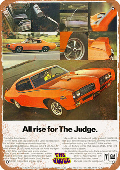 1969 Pontiac GTO The Judge All Rise - Metal Sign