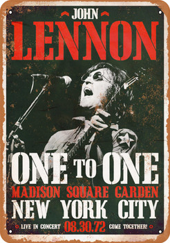 1972 John Lennon Madison Square Garden - Metal Sign
