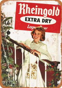 Rheingold Extra Dry Beer for Christmas - Metal Sign