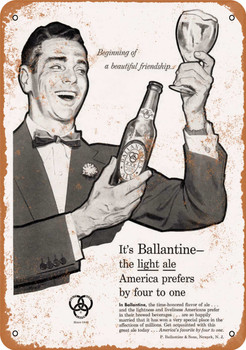 1955 Ballantine's Ale - Metal Sign