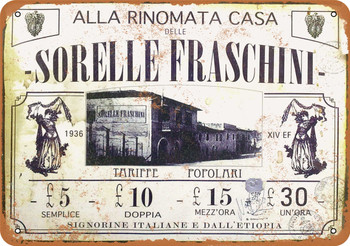 1936 Italian Brothel - Metal Sign