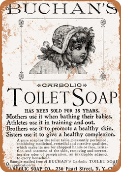 1869 Buchan's Carbolic Toilet Soap - Metal Sign