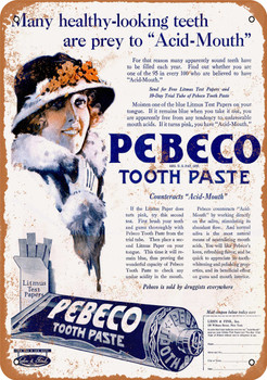 1920 Pebeco Tooth Paste - Metal Sign
