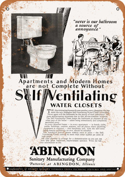 1929 Self-Ventilating Toilets - Metal Sign