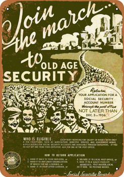 1936 Everyone Apply for Social Security - Metal Sign
