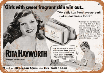 1942 Rita Hayworth for Lux Soap - Metal Sign