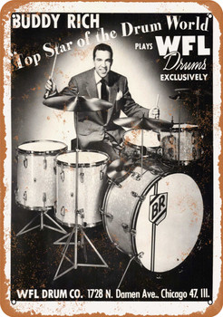 1954 Buddy Rich for WFL Drums - Metal Sign