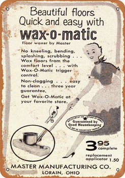 1955 Wax-O-Matic Mop - Metal Sign