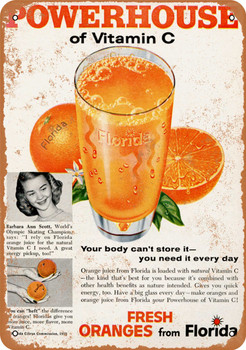 1959 Florida Orange Juice - Metal Sign