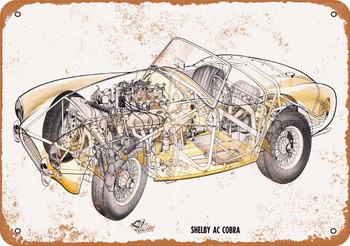1962 Shelby AC Cobra Cutaway - Metal Sign