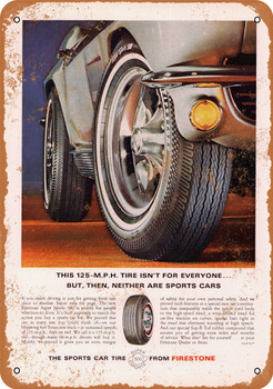 1966 Firestone Sports Car Tires - Metal Sign