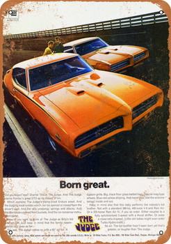 1969 Pontiac GTO The Judge - Metal Sign