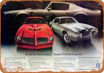 1973 Pontiac Firebirds - Metal Sign
