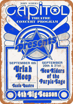 1974 Uriah Heep in New Jersey - Metal Sign