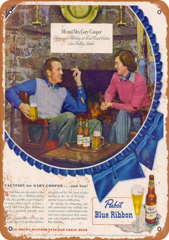 1948 Gary Cooper for Pabst - Metal Sign