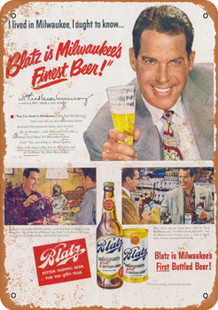1950 Fred MacMurray for Blatz - Metal Sign