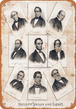 1862 Lincoln and His Cabinet - Metal Sign