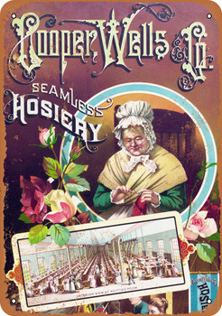 1886 Cooper Wells Seamless Hosiery - Metal Sign