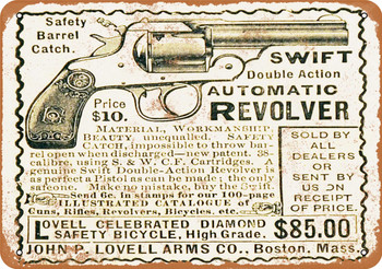 1891 Swift Double-Action Revolver - Metal Sign