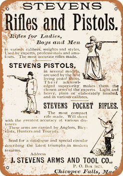 1891 Stevens Rifles and Pistols - Metal Sign