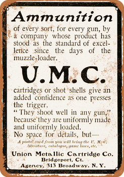 1900 UMC Ammunition - Metal Sign