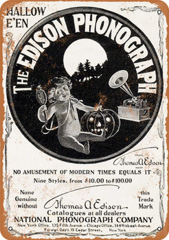 1901 Edison Phonograph - Metal Sign