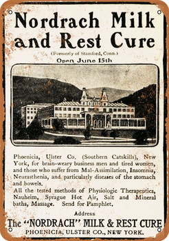 1902 Nordach Milk and Rest Cure - Metal Sign