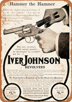 1904 Iver Johnson Safety Revolvers - Metal Sign