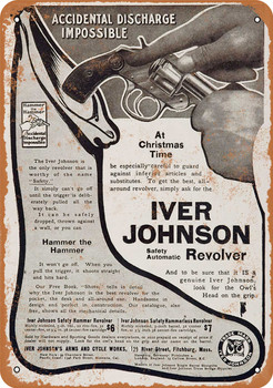 1907 Iver Johnson Revolvers for Christmas - Metal Sign