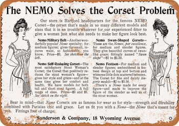 1909 Nemo Corsets - Metal Sign
