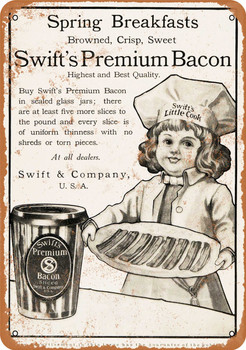 1910 Swift's Premium Bacon - Metal Sign