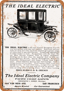 1911 Ideal Electric Cars - Metal Sign