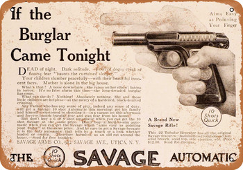 1914 Savage Automatic Pistols - Metal Sign