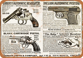 1921 Pistols by Mail Order - Metal Sign