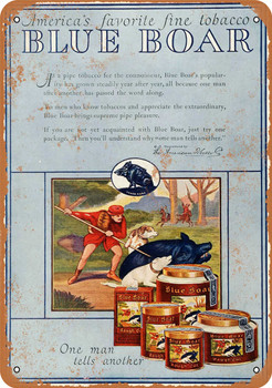 1924 Blue Boar Tobacco - Metal Sign