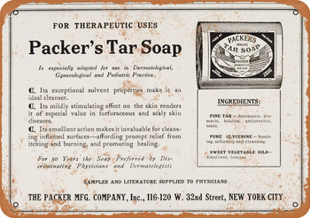 1929 Packer's Tar Soap - Metal Sign