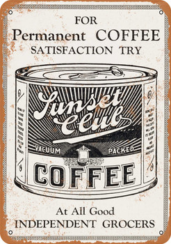 1930 Sunset Club Coffee - Metal Sign