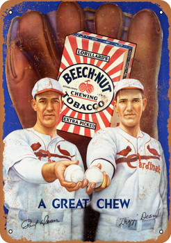 1934 Dizzy Dean Beech-Nut Chewing Tobacco - Metal Sign