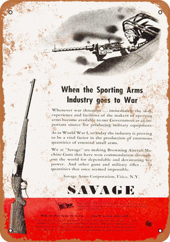 1943 Savage Aircraft Machine Guns - Metal Sign