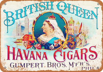British Queen Havana Cigars - Metal Sign