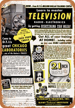 1953 Learn to Repair Televisions - Metal Sign