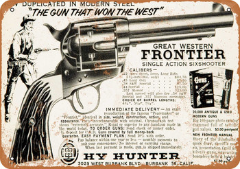 1954 Hy Hunter Revolvers - Metal Sign